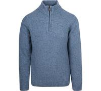 Suitable Half Zip Pullover Tweed Wool Blend Blau - Grösse M - Herren - Bekleidung - Regular-fit - Wolle