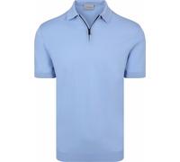 Suitable Knitted Half Zip Poloshirt Dan Hellblau - Größe XXL Hellblau XXL