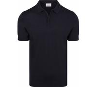 Suitable Knitted Half Zip Poloshirt Dan Navy - Größe XXL Dunkelblau XXL