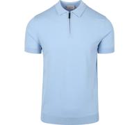 Suitable Knitted Half Zip Poloshirt Hellblau - Größe M Hellblau M