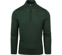 Suitable Merino Half Zip Pullover Dunkelgrün - Grösse M - Herren - Bekleidung - Slim-fit - Wolle - Perfekt für Herbst und Winter