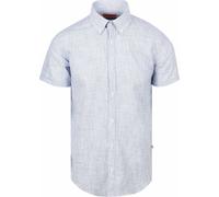 Suitable Short Sleeves Hemd Cotton Slub Streifen Blau - Größe XXL Blau XXL