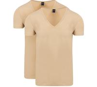 Suitable Unsichtbares Unterhemd Tiefer V-Ausschnitt Vitaru 4er-Pack - Größe S Beige S