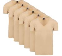 Suitable Vitaru Unsichtbares Unterhemd Tiefer V-Ausschnitt 6-Pack - Größe M Beige M