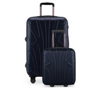 Suitline - 2-teiliges Koffer Set - Leichtes Handgepäck 55cm für alle Airlines + Check-In Koffer 65cm, 4 Rollen, TSA Schloss, Dunkelblau