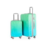 Suitline - 2-teiliges Koffer Set - Leichtes Handgepäck 55cm für alle Airlines + Check-In Reisekoffer 75cm, ABS/PC, glänzend, 4 Rollen, TSA Schloss, Northern Lights