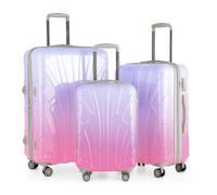 suitline - 3er Koffer-Set Trolley-Set Rollkoffer Hartschalen-Koffer Reisekoffer, TSA, (55 cm, 66 cm, 76 cm), Hartschale, glänzend, Sakura