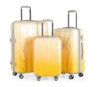 suitline - 3er Koffer-Set Trolley-Set Rollkoffer Hartschalen-Koffer Reisekoffer, TSA, (55 cm, 66 cm, 76 cm), Hartschale, glänzend, Safari Sunrise