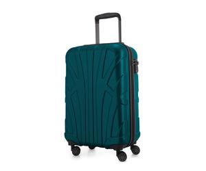 Suitline - Bordgepäck Koffer Handgepäck 55x35x20 cm, Trolley Hartschale matt, 4 Rollen, ABS, TSA, Aquagrün Aquagrün