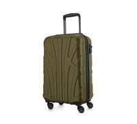Suitline - Bordgepäck Koffer Handgepäck 55x35x20 cm, Trolley Hartschale matt, 4 Rollen, ABS, TSA, Avocado Avocado