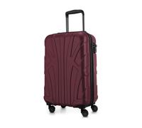 Suitline - Bordgepäck Koffer Handgepäck 55x35x20 cm, Trolley Hartschale matt, 4 Rollen, ABS, TSA, Burgund Burgund
