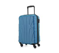 Suitline - Bordgepäck Koffer Handgepäck 55x35x20 cm, Trolley Hartschale matt, 4 Rollen, ABS, TSA, Cyanblau Cyanblau