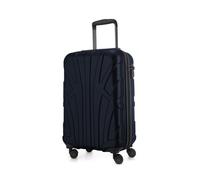 Suitline - Bordgepäck Koffer Handgepäck 55x35x20 cm, Trolley Hartschale matt, 4 Rollen, ABS, TSA, Dunkelblau Dunkelblau