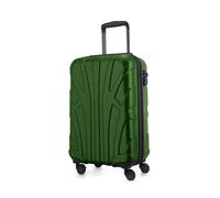 Suitline - Bordgepäck Koffer Handgepäck 55x35x20 cm, Trolley Hartschale matt, 4 Rollen, ABS, TSA, Grün Gruen