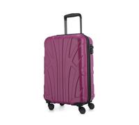 Suitline - Bordgepäck Koffer Handgepäck 55x35x20 cm, Trolley Hartschale matt, 4 Rollen, ABS, TSA, Magenta Magenta