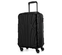 Suitline - Bordgepäck Koffer Handgepäck 55x35x20 cm, Trolley Hartschale matt, 4 Rollen, ABS, TSA, Schwarz Schwarz
