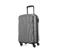 Suitline - Bordgepäck Koffer Handgepäck 55x35x20 cm, Trolley Hartschale matt, 4 Rollen, ABS, TSA, Silber Silber