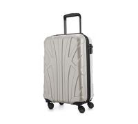 Suitline - Bordgepäck Koffer Handgepäck 55x35x20 cm, Trolley Hartschale matt, 4 Rollen, ABS, TSA, Weiß Weiss
