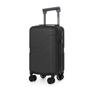 suitline Clix-Lite - Kleiner Under-Seat Koffer 40x20x25 cm, Handgepäck mit abnehmbaren Doppelrollen, Gesamthöhe 47cm, mini Trolley Hartschale ABS, Freigepäck Ryanair, Cabin Bag max 20L, Schwarz