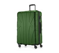 Suitline - Großer Reisekoffer mit Erweiterung, Trolley Hartschale matt, 4 Rollen, ABS, TSA, Grün Gruen