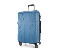 Suitline - Mittelgroßer Reisekoffer mit Erweiterung, Trolley Hartschale matt, 4 Rollen, ABS, TSA, Cyanblau Cyanblau