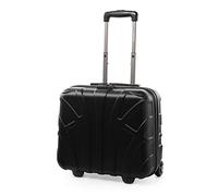 SUITLINE - Pilotentrolley Hartschale, Business Trolley, Kabinengepäck, Handgepäck Trolley, Pilotenkoffer, Bordcase, Bordgepäck, TSA, ABS, 2 Rollen, Schwarz