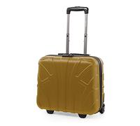 suitline - Pilotentrolley Hartschale, Business Trolley, Kabinengepäck, Handgepäck Trolley, Pilotenkoffer, Bordcase, Bordgepäck, TSA, ABS, 2 Rollen,Herbstgold