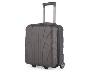 suitline Underseat Kabinentrolley 45x36x20 cm Hartschalen Bordcase ABS leicht 30 L mit 2 Rollen Teleskopgriff kleines Handgepäck für easyJet Kurztrip Flug Bahn Auto Reise, Titan