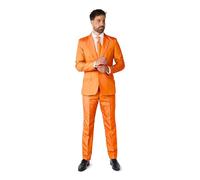 Suitmeister Anzüge für Herren - Mit Jackett, Hose und Krawatte mit Festlichen Print Solid Orange - XXL