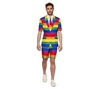 Suitmeister Anzug für Herren besteht aus Sakko, Hose und Krawatte, Summer Rainbow, L