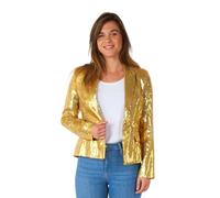Suitmeister Damen-Blazer mit Pailletten in Gold - Party-Blazer - Weihnachtsfeiern - Stilvolle, Hochwertige Jacke - Gold