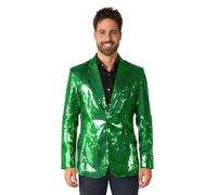 Suitmeister Grüner Blazer für Herren - Weihnachten, Silvesterparty, St. Patrick's Day Pailletten Anzugjacke Partykostüm