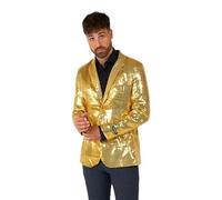 Suitmeister Herren Gold Party Blazer - Weihnachten, Silvester Party Glänzende Pailletten Anzugjacke - Gold