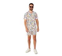Suitmeister Herren-Set - Pride Love Icons - Regenbogen auf Weiß - passende Shorts und Hemd