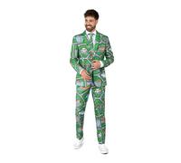 Suitmeister Herrenanzug Carpet City Green - Outfit - inklusive Blazer, Hose und Krawatte - Grün