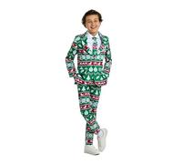 Suitmeister Jungen Weihnachtsanzug - Weihnachten Festive Nordic - Tailliert Party Kostüme - Grün, Weiß