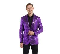 Suitmeister Lila Party-Blazer für Herren - Weihnachten, Silvesterparty - Glänzende Pailletten-Anzugjacke - Lila