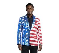 Suitmeister Pailletten USA Blazer für Männer - Slim Fit - Glänzende 4. Juli Party Jacke - Amerika Blazer