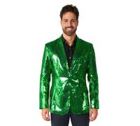 Suitmeister Grüner Blazer für Herren - Weihnachten, Silvesterparty, St. Patrick's Day Pailletten Anzugjacke Partykostüm
