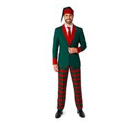 Suitmeister Weihnachtsanzug für Herren - Santa Elf Outfit - Tailliert Party Kostüme - Grün