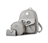 SUKUTU Frauen Rucksack wasserdichte PU Leder Mode Schultaschen 3 PCS Mädchen Bowknot Cute Mini Daypack Umhängetaschen