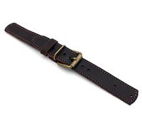 Sulla 20mm Uhrenband für Feste Stege mit Nieten für Fliegeruhren dunkel braun Bronze Beschläge