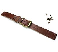 Sulla 20mm Uhrenband für Feste Stege mit Nieten für Fliegeruhren hellbraun