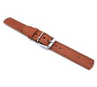 Sulla 20mm Uhrenband für Feste Stege mit Nieten für Fliegeruhren hellbraun Silber Beschläge