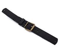 Sulla 20mm Uhrenband für Feste Stege mit Nieten für Fliegeruhren Schwarz schwarze Naht Bronze Beschläge