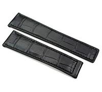 Sulla 22mm-18mm RIOS1931 Uhrenband mit Alligatorprägung handgemacht in Deutschland passend für TAG Heuer schwarz