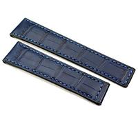 Sulla 22mm-18mm RIOS1931 Uhrenband mit Alligatorprägung handgemacht in Deutschland passend für TAG Heuer blau