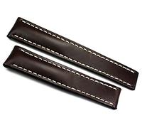 Sulla RIOS1931 22mm / 20mm mokka Pilot Uhrenarmband kompatibel mit Breitling Faltschließe aus Juchtenleder