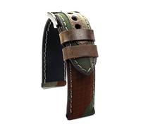 Sulla RIOS1931 22mm Leder & Canvas Handmade Tarnfarbe Germany Uhrband 22/20mm Band Retro Look Strap Camouflage Taucher Diver Marine Military Strap B180