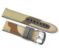 Sulla RIOS1931 22mm LEDER & CANVAS handmade Tarnfarbe GERMANY Uhrband 22/20mm BAND Retro Look STRAP camouflage TAUCHER DIVER MARINE MILITARY STRAP B185